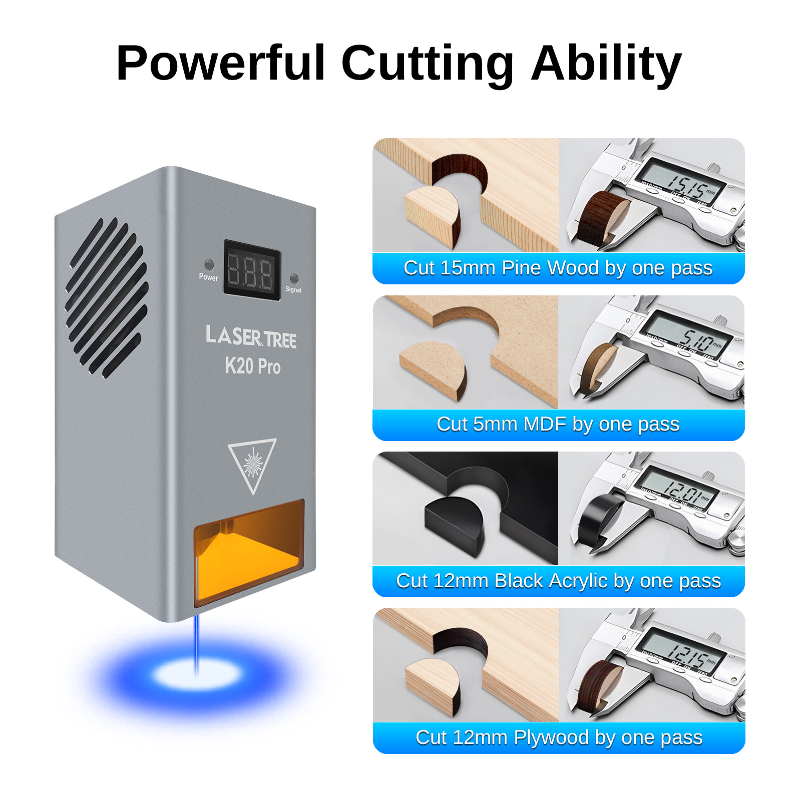 LASER TREE K20 20W Optical Pow - огляд і ціна Industrial Laser Engraver